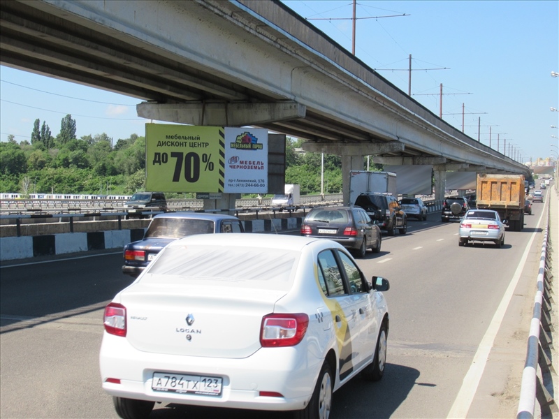 Фотография рекламного носителя, тип: Билборд 3x6, адрес: Северный мост, опора 18, Воронеж, Воронежская область, Россия. Сторона А2 №540426