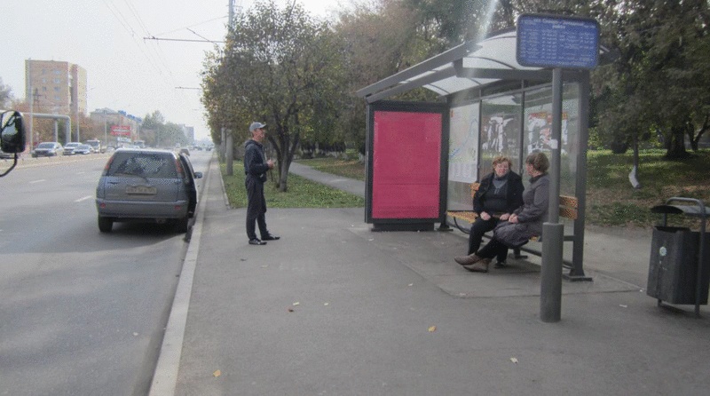 Фотография рекламного носителя, тип: Остановка 1.8x1.2, адрес: Тотмина ул., д.23, Красноярск, Красноярский край, Россия. Сторона А №593700