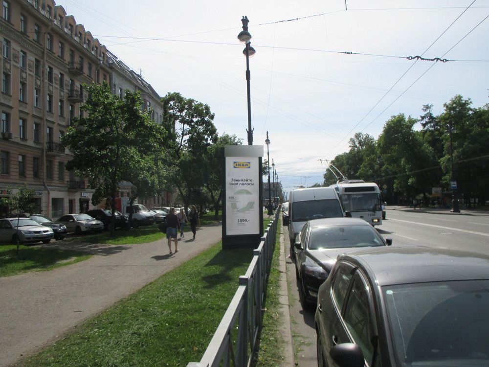 Фотография рекламного носителя, тип: Пиллар 3x1.4, адрес: Большой пр-т., д.58 Х 20-я линия, Санкт-Петербург, Россия. Сторона B №541701