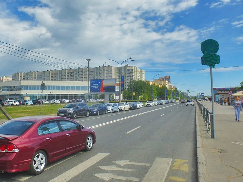 Фотография рекламного носителя, тип: Билборд 3x6, адрес: Приморский пр-т., д.74, лит.Д, Санкт-Петербург, Россия. Сторона B №1094483