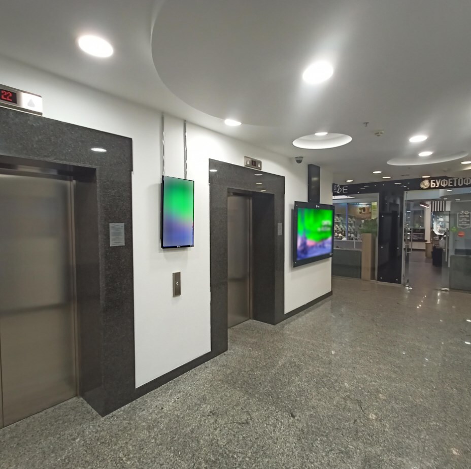 Фотография рекламного носителя, тип: Видеоэкран, адрес: Бизнес-центр «Монарх», Ленинградский пр-т., д.31а, стр.1, Москва, Россия. Сторона/вариант A1-A10 №1012725