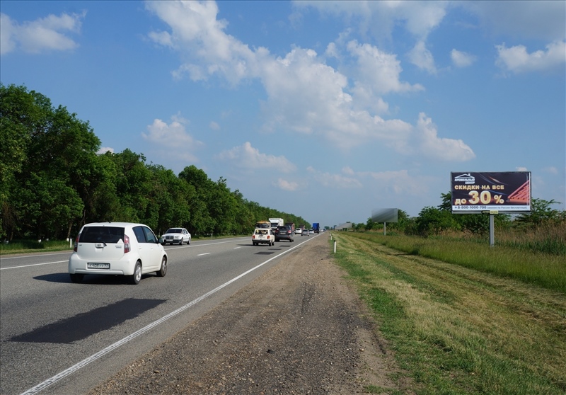Фотография рекламного носителя, тип: Билборд 3x6, адрес: Темрюк-Краснодар-Кропоткин а/д, 110 050м, Краснодар, Краснодарский край, Россия. Сторона А №350954