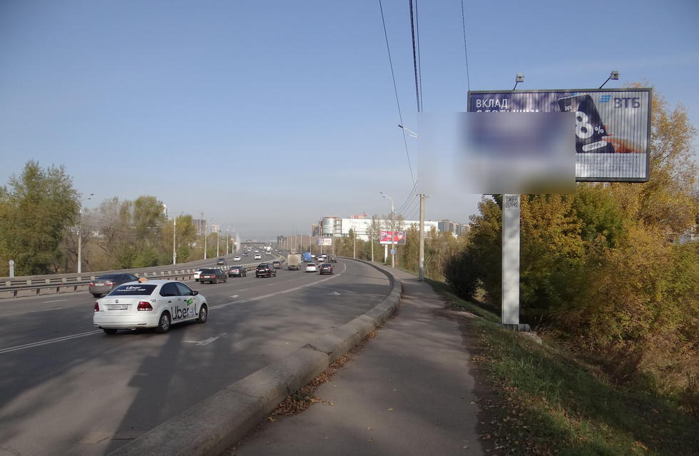 Фотография рекламного носителя, тип: Билборд 3x6, адрес: Татышев остров, Октябрьский мост, Красноярск, Красноярский край, Россия. Сторона A1-A3 №833120