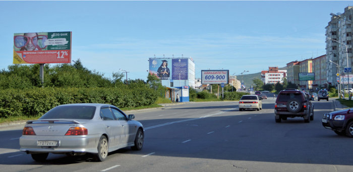 Фотография рекламного носителя, тип: Билборд 3x6, адрес: Пролетарская ул., д.39/2, Магадан, Магаданская область, Россия. Сторона B №1075120
