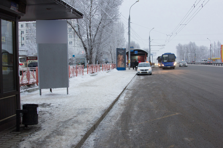Фотография рекламного носителя, тип: Нестандартный ситиформат, адрес: Байкальская ул., ООТ Байкальский микрорайон, поз.2, Иркутск, Иркутская область, Россия. Сторона Б №509431