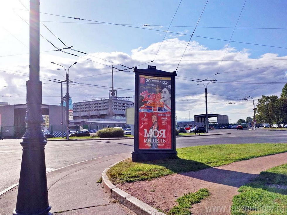 Фотография рекламного носителя, тип: Пиллар 3x1.4, адрес: Большой В.О. пр-т., д.106 Х Наличная ул., Санкт-Петербург, Россия. Сторона А №724878