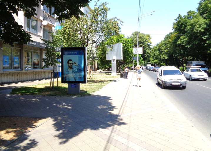 Фотография рекламного носителя, тип: Ситиформат 1.8x1.2, адрес: Красная ул., д.159, поз.2, Краснодар, Краснодарский край, Россия. Сторона Б №591306