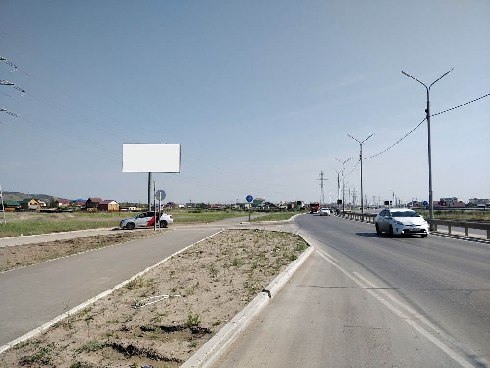 Фотография рекламного носителя, тип: Билборд 3x6, адрес: Окружное ш., 7 000м, поз.2, Якутск, Республика Саха (Якутия), Россия. Сторона Б №1054006
