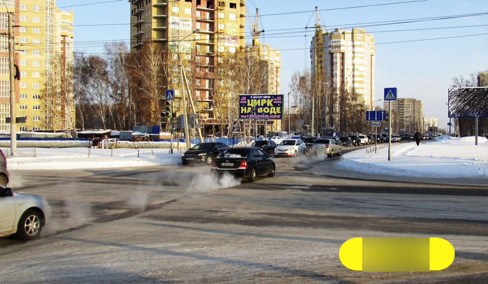 Фотография рекламного носителя, тип: Билборд 3x6, адрес: Ватутина ул., д.19/2 Х Архитекторов б-р., Омск, Омская область, Россия. Сторона Б №603312