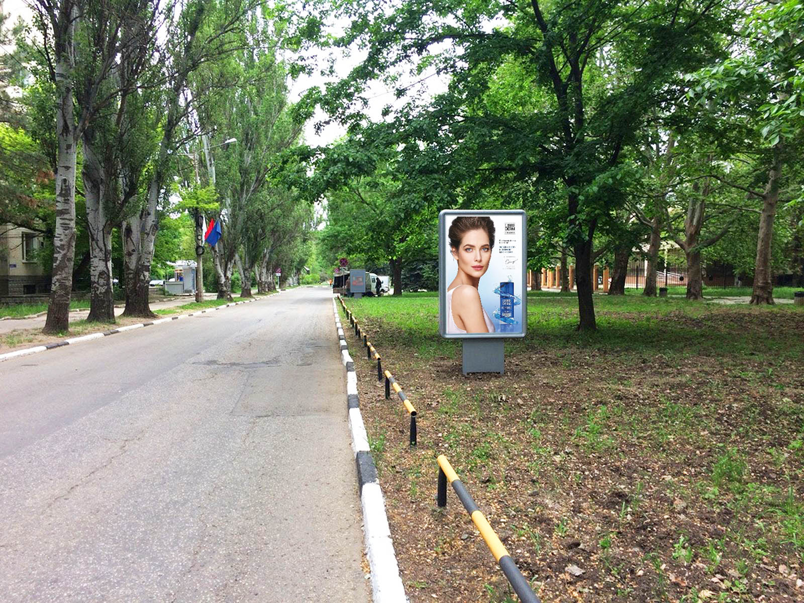 Фотография рекламного носителя, тип: Ситиформат 1.8x1.2, адрес: Павленко ул., д.2А, поз.1, Симферополь, Республика Крым, Россия. Сторона A №824332