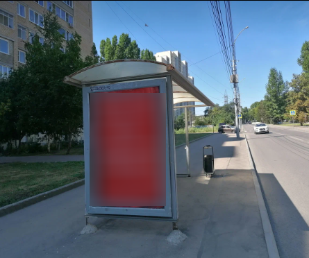 Фотография рекламного носителя, тип: Остановка 1.8x1.2, адрес: Шелковичная ул. Х Свинцовая ул., в центр, Саратов, Саратовская область, Россия. Сторона Б №586076