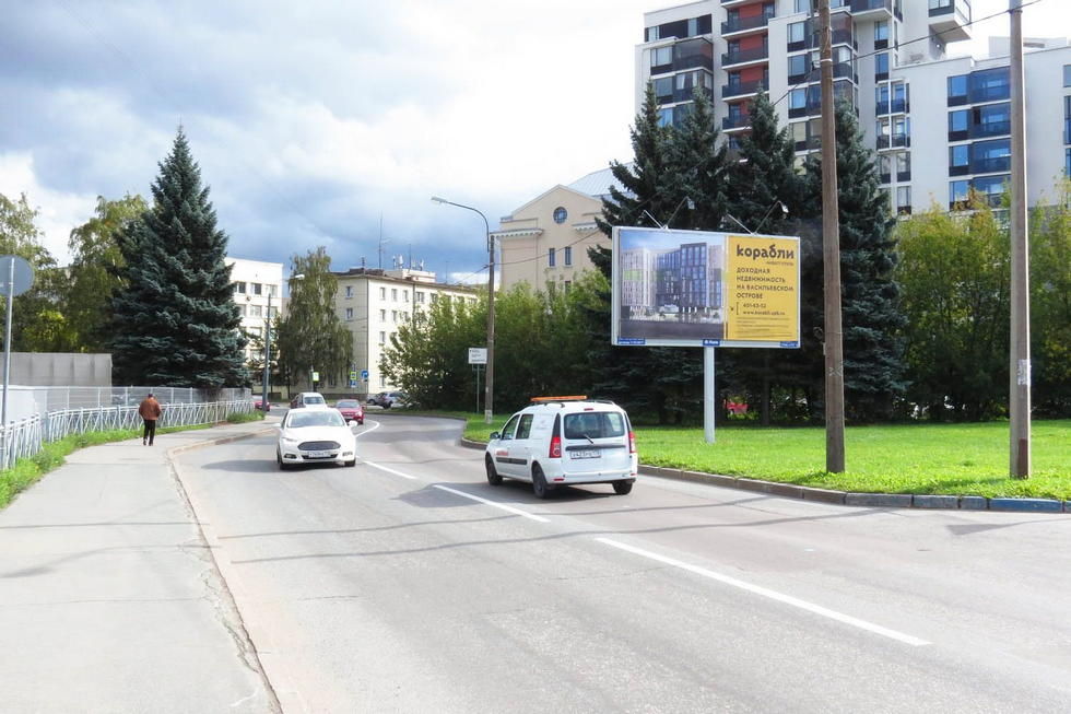 Фотография рекламного носителя, тип: Билборд 3x6, адрес: Барочная ул. Х Песочная наб., д.30, Санкт-Петербург, Россия. Сторона А №706930