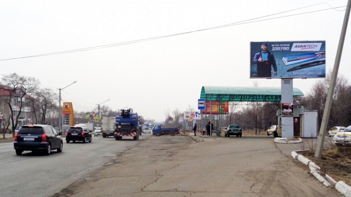 Фотография рекламного носителя, тип: Билборд 3x6, адрес: Некрасова ул., д.233, Уссурийск, Приморский край, Россия. Сторона А №791417