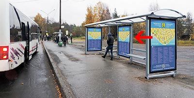 Фотография рекламного носителя, тип: Остановка 1.8x1.2, адрес: Северной Двины наб., д.24, поз.2, Архангельск, Архангельская область, Россия. Сторона Б №721259