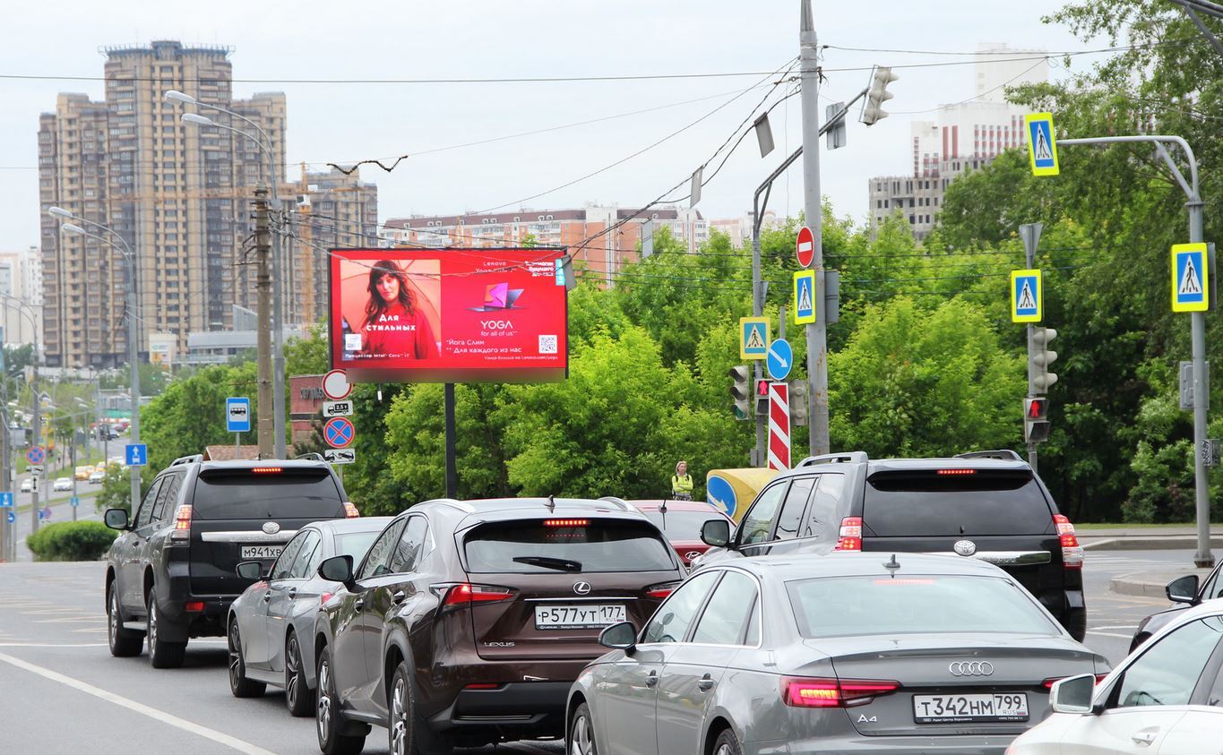 Фотография рекламного носителя, тип: Билборд 3x6, адрес: Вернадского пр-т., д.76А Х Лобачевского ул., Москва, Россия. Сторона Аh1-Аh4 №874656