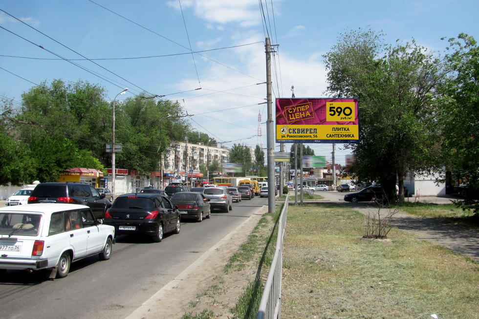 Фотография рекламного носителя, тип: Билборд 3x6, адрес: Маршала Жукова ул. Х Качинцев ул., Волгоград, Волгоградская область, Россия. Сторона А №337774