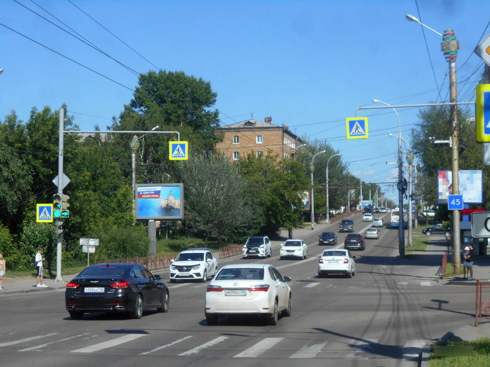 Фотография рекламного носителя, тип: Ситиборд 2.7x3.7, адрес: 1-ая Советская ул. Х Красноярская ул., Иркутск, Иркутская область, Россия. Сторона Б №330446