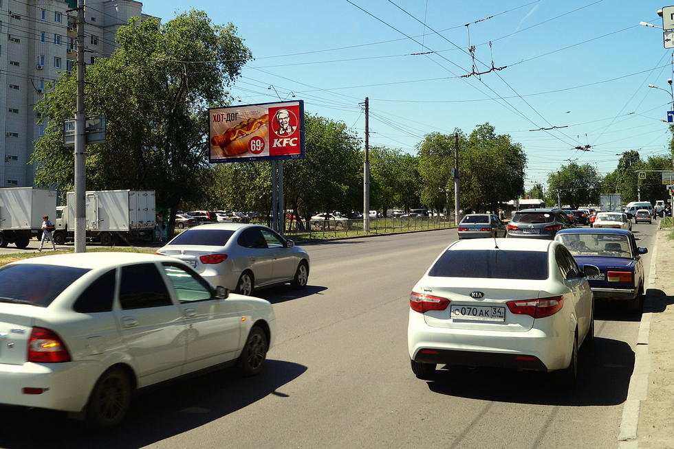 Фотография рекламного носителя, тип: Билборд 3x6, адрес: Маршала Жукова ул. Х Качинцев ул., Волгоград, Волгоградская область, Россия. Сторона Б №337775