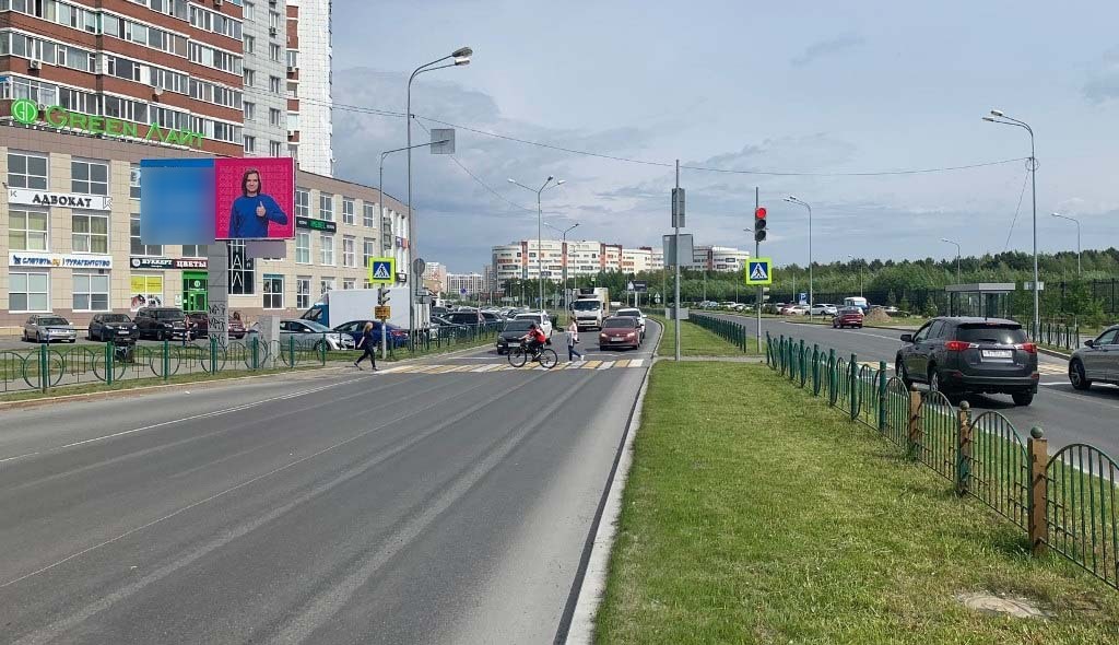 Фотография рекламного носителя, тип: Билборд 3x6, адрес: Университетская ул., д.21, поз.1, Сургут, Ханты-Мансийский автономный округ – Югра, Россия. Сторона Б №960195