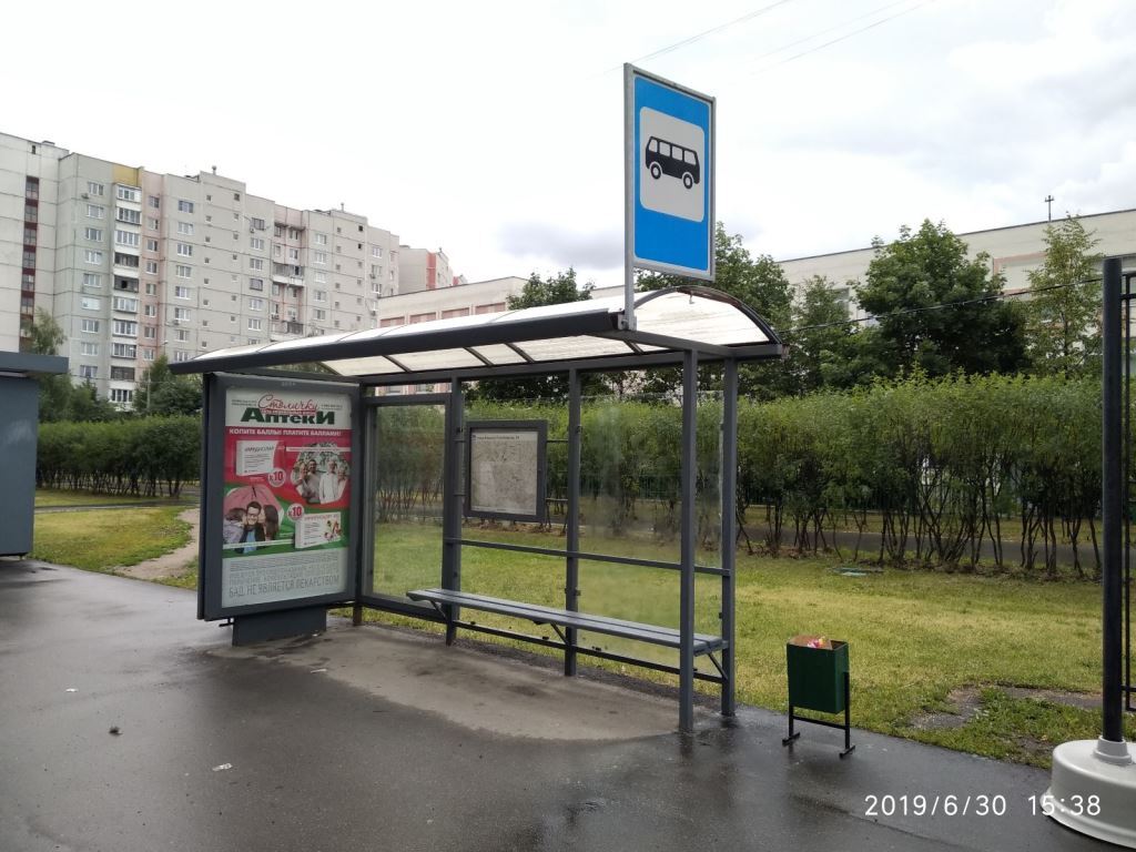 Фотография рекламного носителя, тип: Остановка 1.8x1.2, адрес: Полубоярова Маршала ул., д.22, поз.2, Москва, Россия. Сторона A2 №809761
