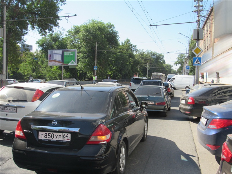 Фотография рекламного носителя, тип: Билборд 3x6, адрес: Астраханская ул. Х Зарубина ул., поз.1, Саратов, Саратовская область, Россия. Сторона А1-А3 №819206