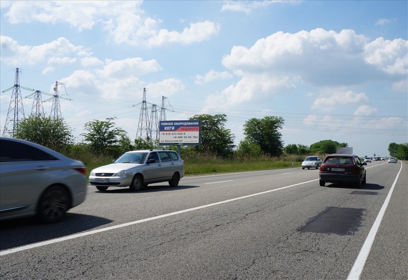 Фотография рекламного носителя, тип: Билборд 3x6, адрес: Темрюк-Краснодар-Кропоткин а/д, 110 050м, Краснодар, Краснодарский край, Россия. Сторона Б №350955