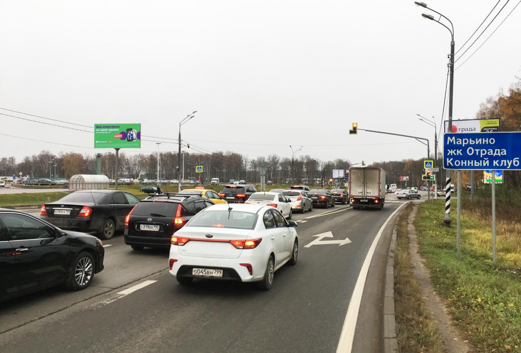 Фотография рекламного носителя, тип: Билборд 3x6, адрес: Пятницкое ш., 54 950м, Московская область, Россия. Сторона Б №722634