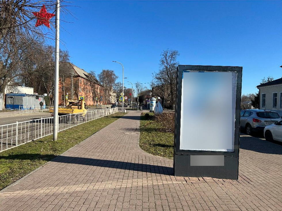 Фотография рекламного носителя, тип: Ситиформат 1.8x1.2, адрес: Балтийск г., Ленина пр-т., д.12, Калининград, Калининградская область, Россия. Сторона А №1030030