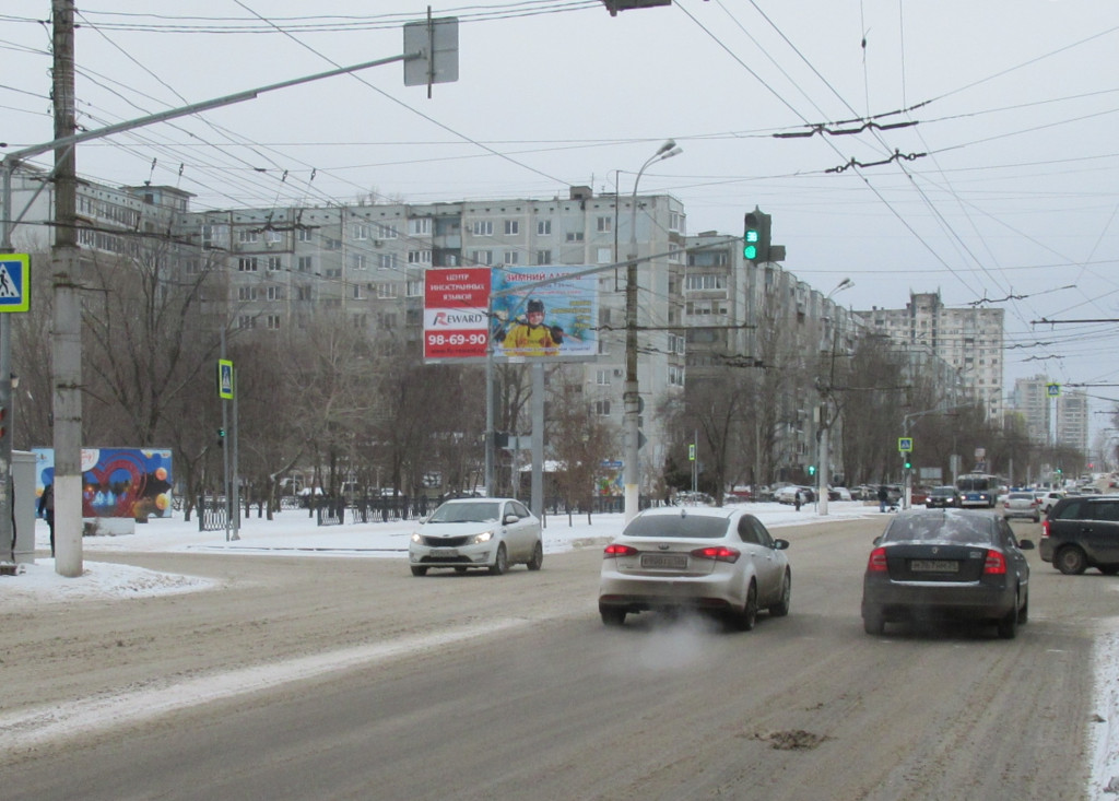Фотография рекламного носителя, тип: Билборд 3x6, адрес: Симонова ул. Х 8-й Воздушной Армии ул., Волгоград, Волгоградская область, Россия. Сторона Б №1000498