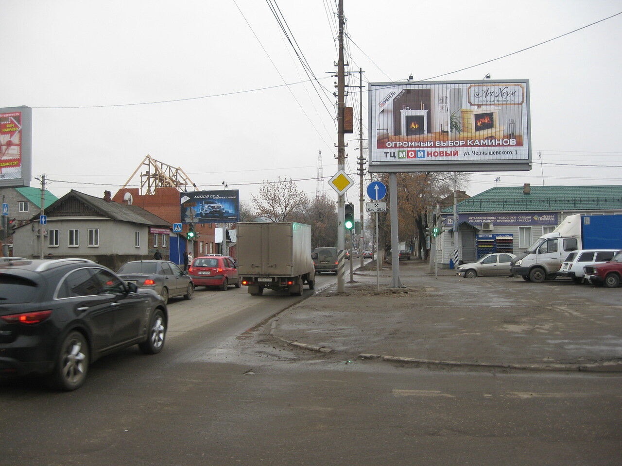 Фотография рекламного носителя, тип: Билборд 3x6, адрес: Рахова ул. Х Соколовая ул., поз.1, Саратов, Саратовская область, Россия. Сторона А1-А3 №840178