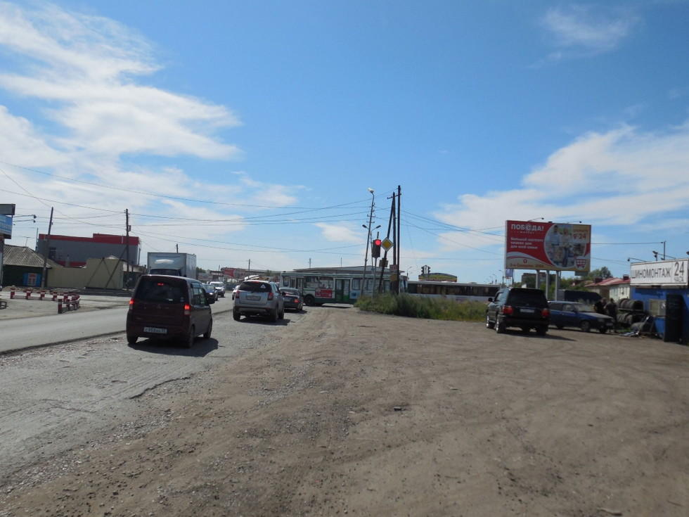 Фотография рекламного носителя, тип: Билборд 3x6, адрес: Барнаульская ул., д.48 X Восточная 8-я ул., Омск, Омская область, Россия. Сторона А №1010032