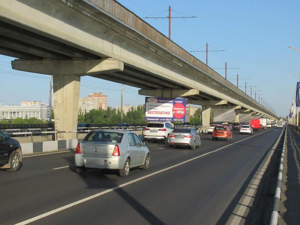 Фотография рекламного носителя, тип: Билборд 3x6, адрес: Северный мост, опора 24, Воронеж, Воронежская область, Россия. Сторона А1 №540431