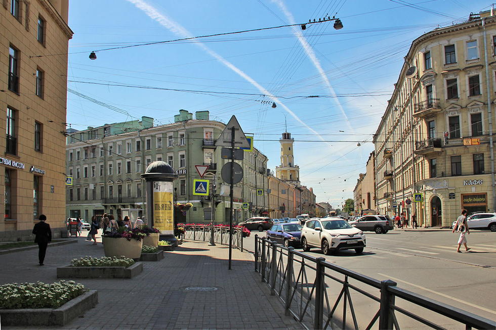 Фотография рекламного носителя, тип: Пиллар 3x1.4, адрес: Садовая ул., д.54 Х Вознесенский пр-т., поз.2, Санкт-Петербург, Россия. Сторона Б №658960