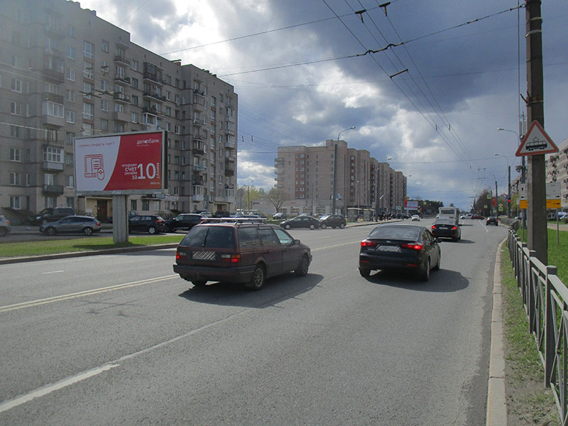 Фотография рекламного носителя, тип: Билборд 3x6, адрес: Ветеранов пр-т., д.158 Х Пограничника Гарькавого ул., Санкт-Петербург, Россия. Сторона B №1094351