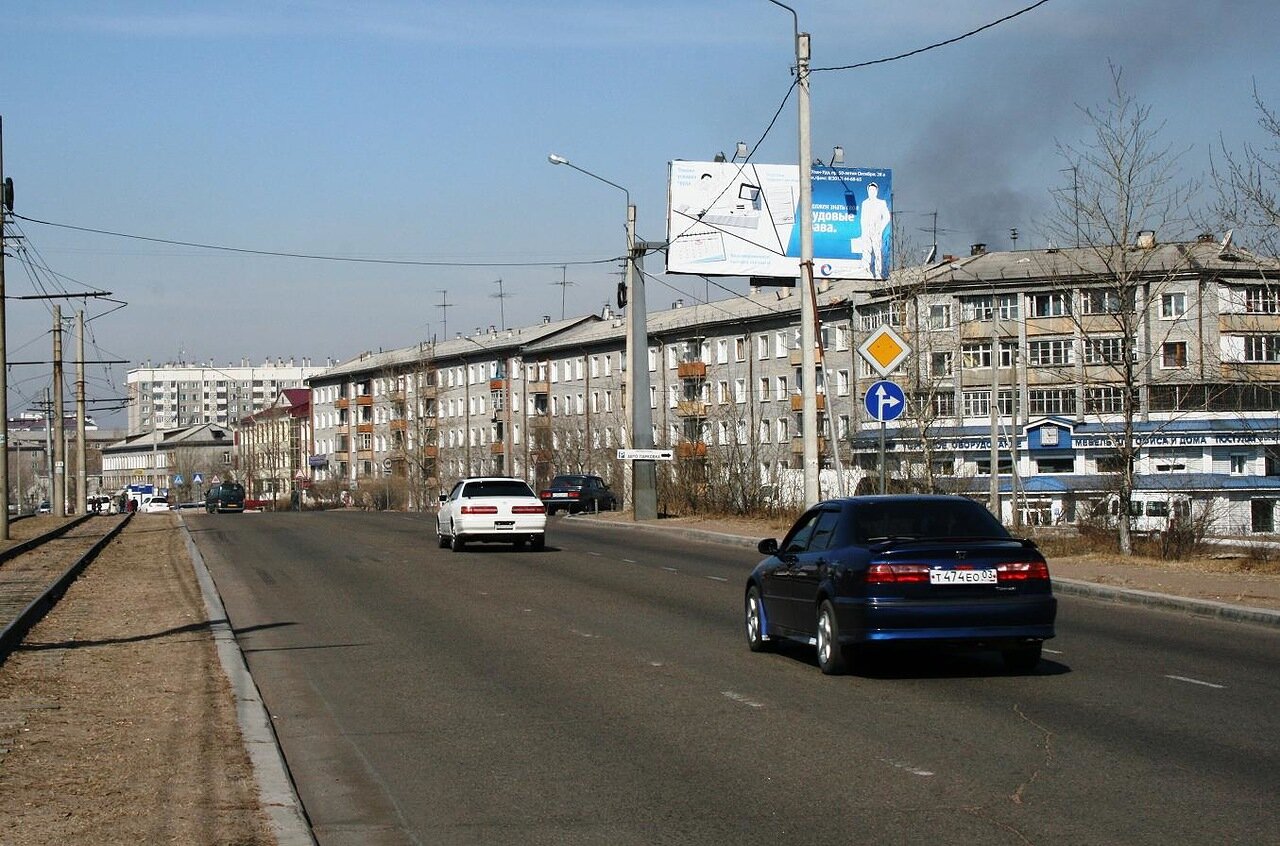 Фотография рекламного носителя, тип: Билборд 3x6, адрес: Ключевская ул. Х Лебедева ул., поз.2, Улан-Удэ, Республика Бурятия, Россия. Сторона А №697124