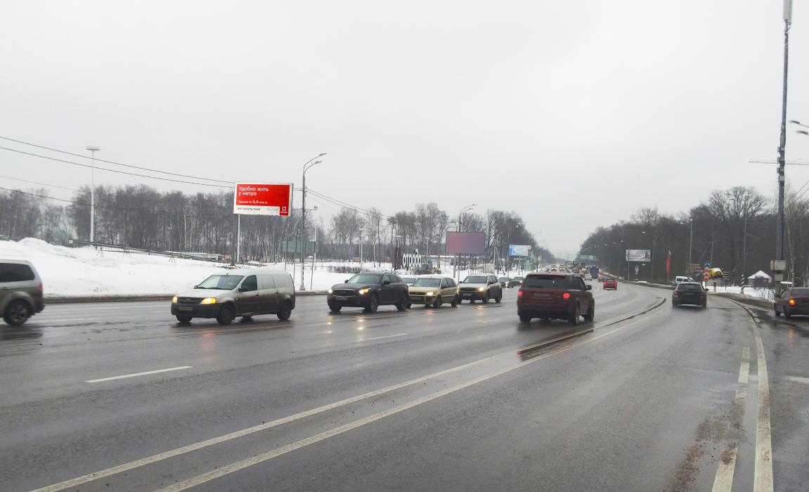 Фотография рекламного носителя, тип: Билборд 3x6, адрес: Пятницкое ш., 55 100м, Московская область, Россия. Сторона Б №812917