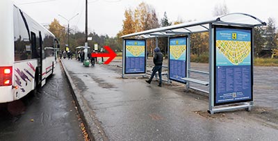 Фотография рекламного носителя, тип: Остановка 1.8x1.2, адрес: Северной Двины наб., д.24, поз.3, Архангельск, Архангельская область, Россия. Сторона Б №721261