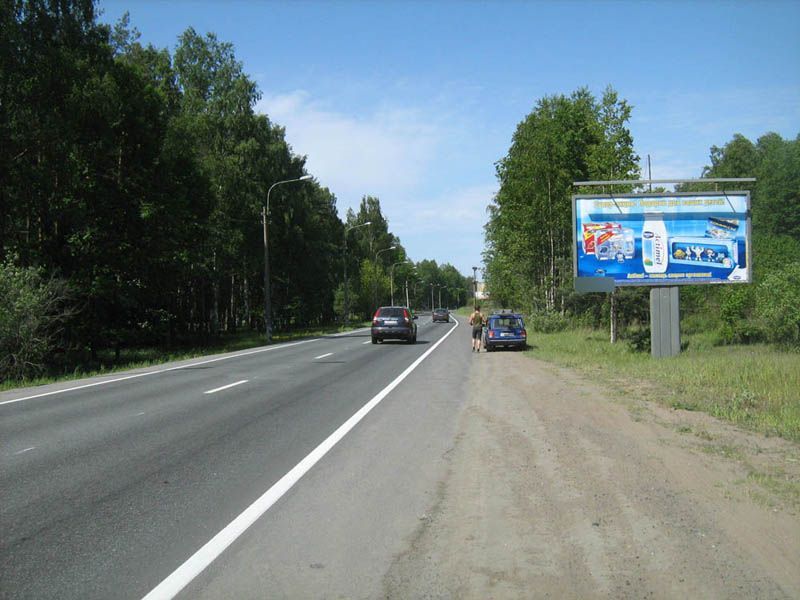 Фотография рекламного носителя, тип: Билборд 3x6, адрес: Приморское ш., 23 850м, Ленинградская область, Россия. Сторона А №478952