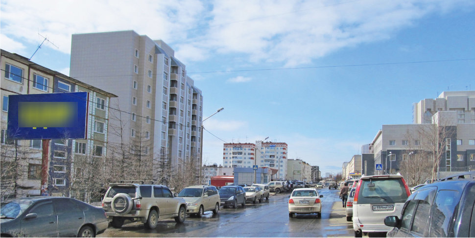 Фотография рекламного носителя, тип: Билборд 3x6, адрес: Космонавтов пл., д.7, Магадан, Магаданская область, Россия. Сторона Б №1051658