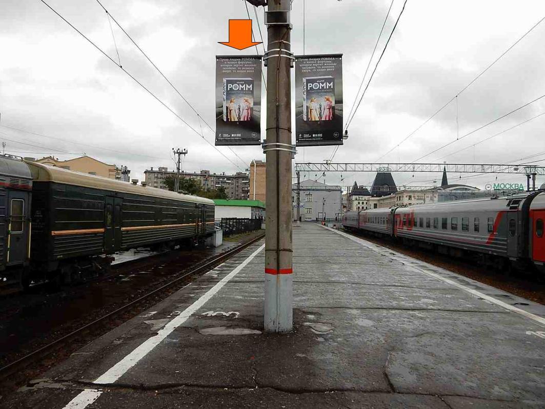 Фотография рекламного носителя, тип: Флаг, адрес: Комсомольская пл., д.5, путь №1А и №1, поз.162, Москва, Россия. Сторона Б №987156