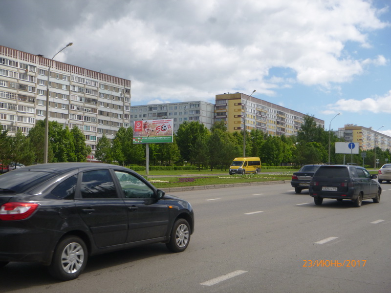 Фотография рекламного носителя, тип: Билборд 3x6, адрес: Хасана Туфана пр-т. Х Чулман пр-т., ТЦ Интехцентр, Набережные Челны, Республика Татарстан, Россия. Сторона B №414665