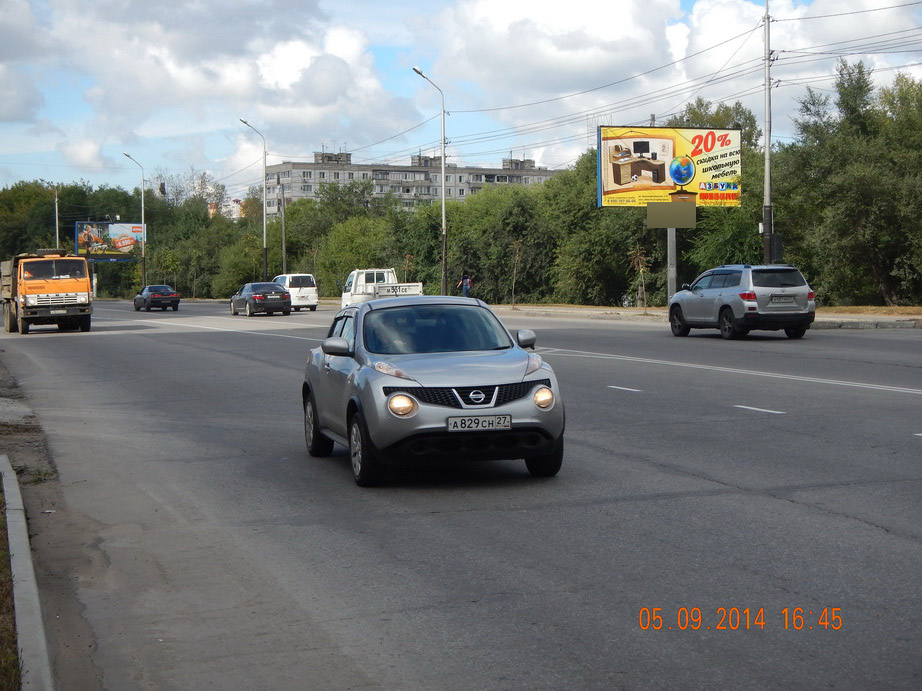 Фотография рекламного носителя, тип: Билборд 3x6, адрес: Пионерская ул. Х Флегонтова ул., Хабаровск, Хабаровский край, Россия. Сторона А №481853