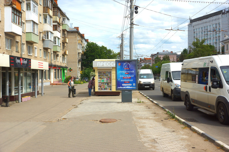 Фотография рекламного носителя, тип: Ситиформат 1.8x1.2, адрес: Красноармейский пр-т., д.40, Тула, Тульская область, Россия. Сторона B №805872