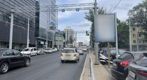 Фотография рекламного носителя, тип: Панель-кронштейн, адрес: Московское ш., д.1б, поз.2, Самара, Самарская область, Россия. Сторона А №1080207