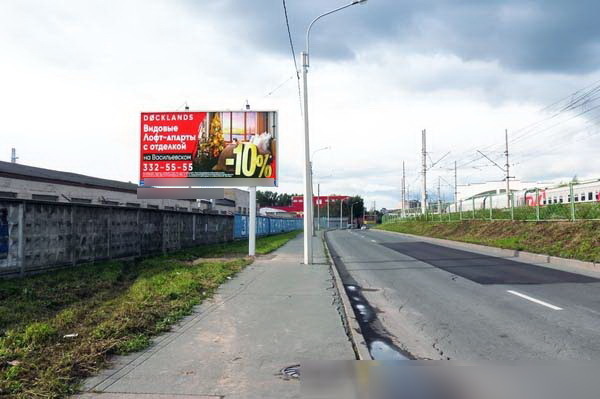 Фотография рекламного носителя, тип: Билборд 3x6, адрес: Нефтяная а/д, д.3, Санкт-Петербург, Россия. Сторона Б №638392