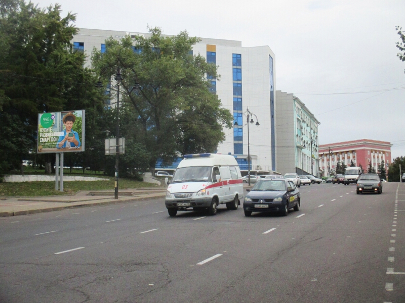 Фотография рекламного носителя, тип: Ситиборд 2.7x3.7, адрес: Дзержинского ул. Х Радищева ул., д.2, Курск, Курская область, Россия. Сторона B №718826