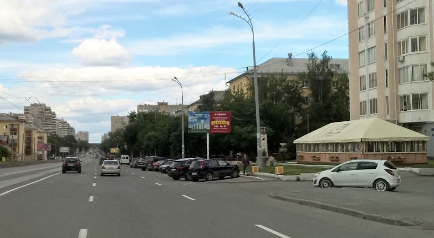 Фотография рекламного носителя, тип: Билборд 3x6, адрес: Победы ул., д.4, Екатеринбург, Свердловская область, Россия. Сторона А №625300