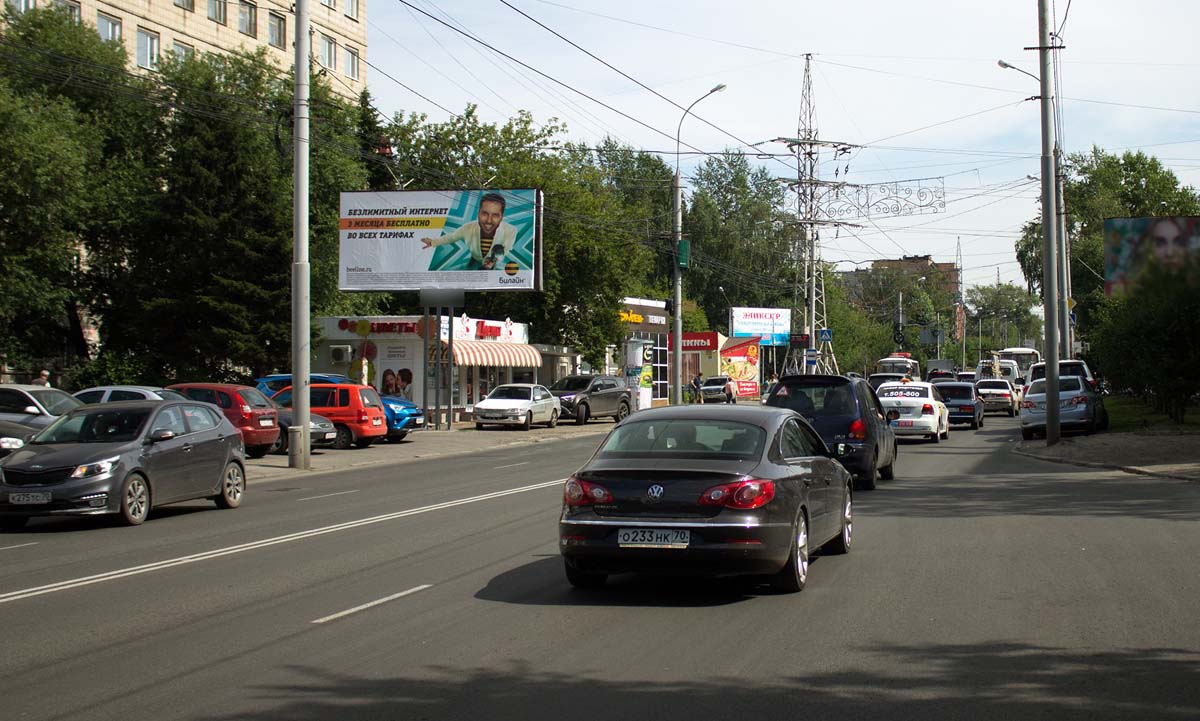 Фотография рекламного носителя, тип: Билборд 3x6, адрес: Фрунзе пр-т., д.132 Х Шевченко ул., Томск, Томская область, Россия. Сторона B №839567