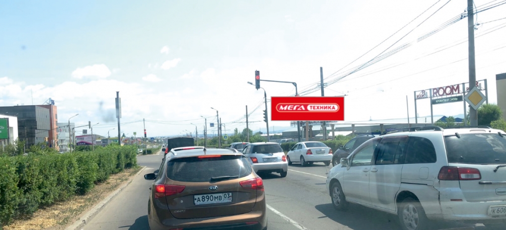 Фотография рекламного носителя, тип: Суперсайт 4x12, адрес: Ботаническая ул., д.2, Улан-Удэ, Республика Бурятия, Россия. Сторона A1-А10 №850620