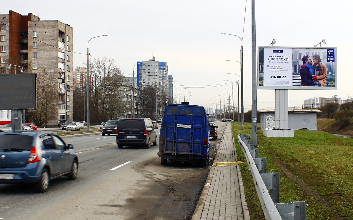 Фотография рекламного носителя, тип: Билборд 3x6, адрес: Белградская ул., д.40, корп.1, Санкт-Петербург, Россия. Сторона A №649393
